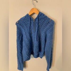American Eagle Outfitters Blue Cable Knit Cardigan